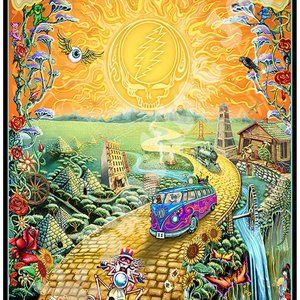 Grateful Dead Golden Road Tapestry by Mike DuBois ~ 30” x 45” ~ Brand New!